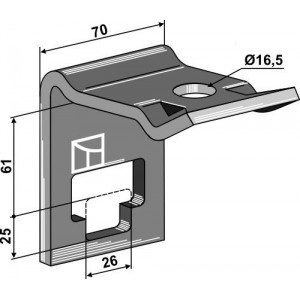 Крепление для стойки 25 x 25
