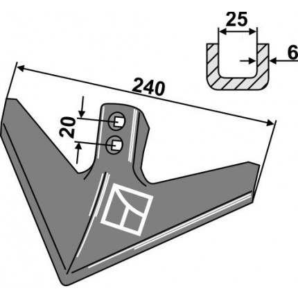 Лапа стрельчатая 240 мм
