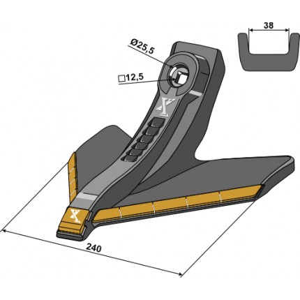 Лапа стрельчатая 240мм - Карбид