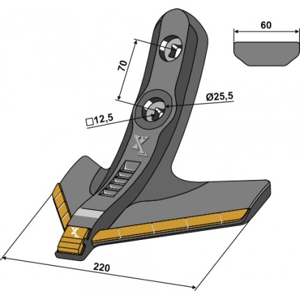 Лапа стрельчатая 220мм - Карбид