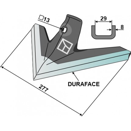 Лапа cтрельчатая 277мм- DURAFACE