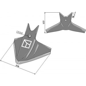 Лапа стрельчатая 310 мм