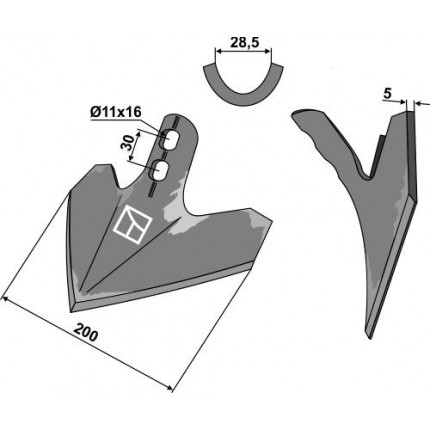 Лапа стрельчатая 200 мм 2H/30
