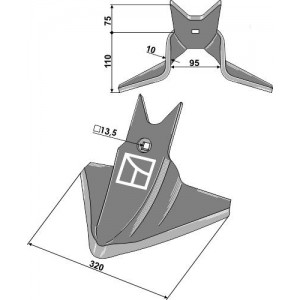 Лапа стрельчатая 320 мм