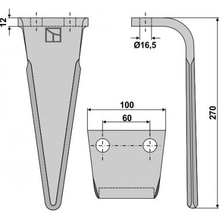 Зуб ротационной бороны
