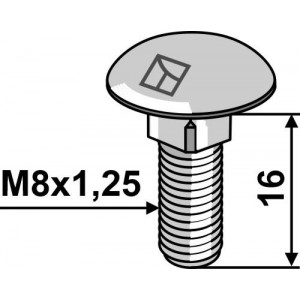 болт с полукруглой низкой головкой - гальванический оцинкованный