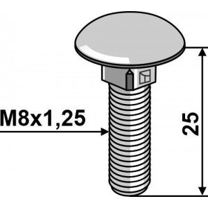 болт с полукруглой низкой головкой - гальванический оцинкованный