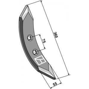 Лапа тяжелого культиватора 360 мм