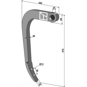 Стойка тяжелого культиватора - 490мм