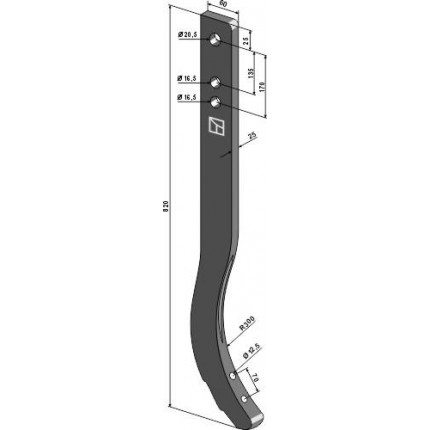 Стойка тяжелого культиватора - 820мм