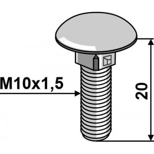 болт с полукруглой низкой головкой - гальванический оцинкованный