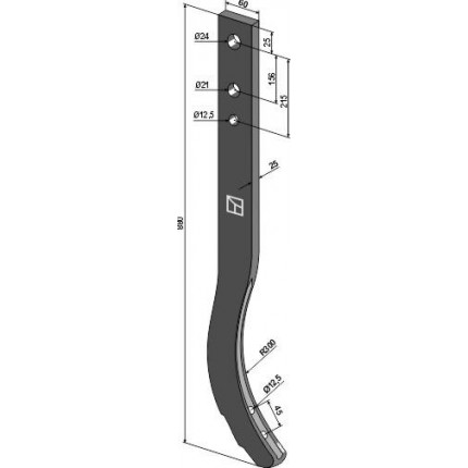 Стойка тяжелого культиватора - 890мм