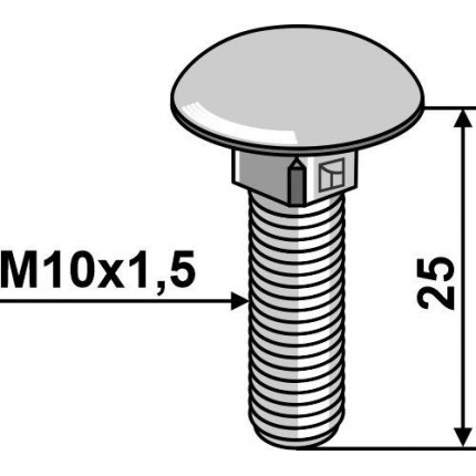 Болт с полукруглой головкой