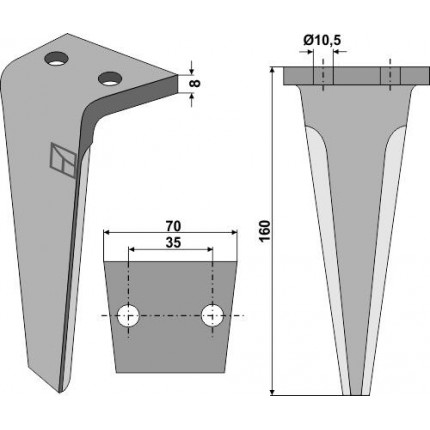 Зуб ротационной бороны