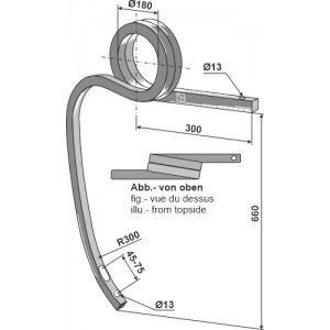 Скрученная стойка тяжелого культиватора правая