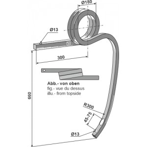 Скрученная стойка тяжелого культиватора левая