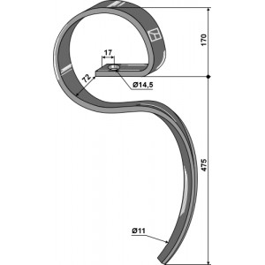 S-образная стойка бороны 50х13 без лапы