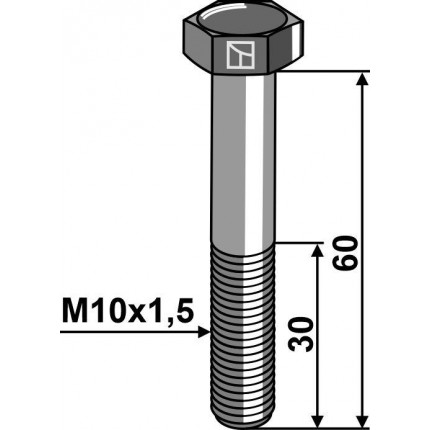 Шестигранный болт M10 без гайки