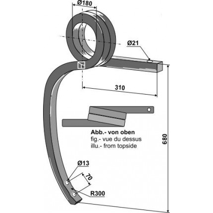 Скрученная стойка тяжелого культиватора