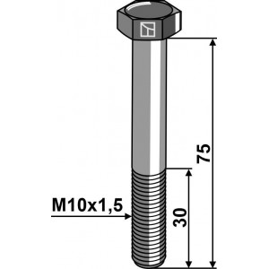 Шестигранный болт M10 без гайки