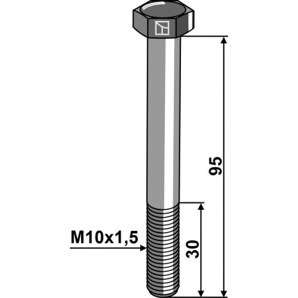 Шестигранный болт M10 без гайки