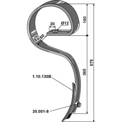 S-образная стойка бороны