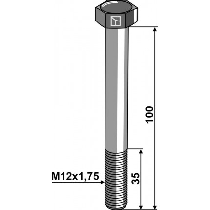 Шестигранный болт M12 без гайки
