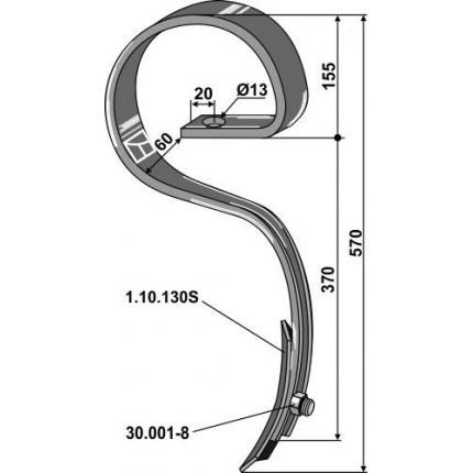 S-образная стойка бороны