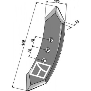 Передний лемех для стрельчатых лап