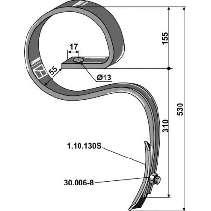 S-образная стойка бороны 