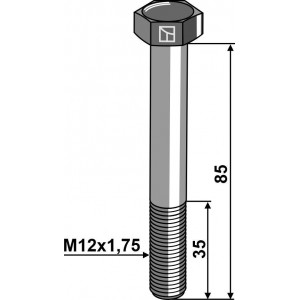 Шестигранный болт M12 без гайки