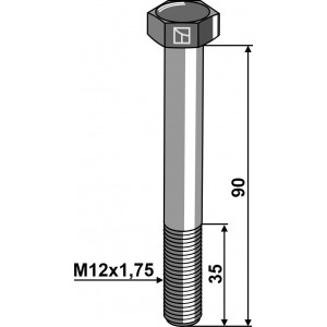 Шестигранный болт M12 без гайки
