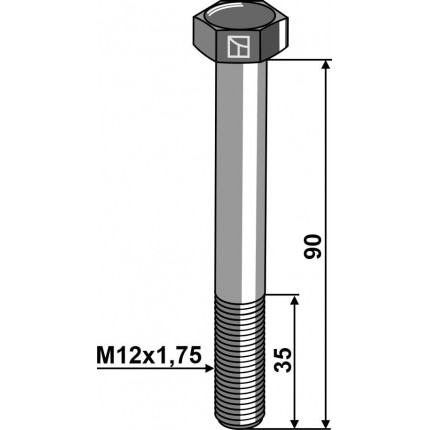 Шестигранный болт M12 без гайки