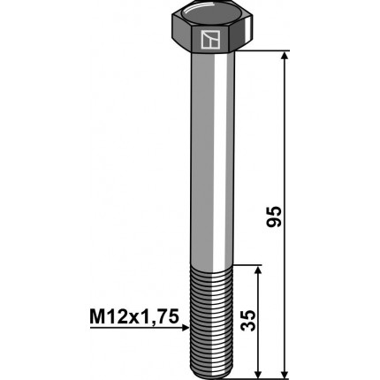 Шестигранный болт M12 без гайки