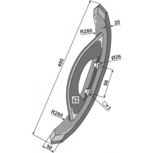 Лемех передний - 495