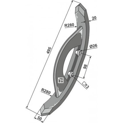 Лемех передний - 495