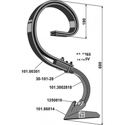 Большая пружинная стойка с лапой