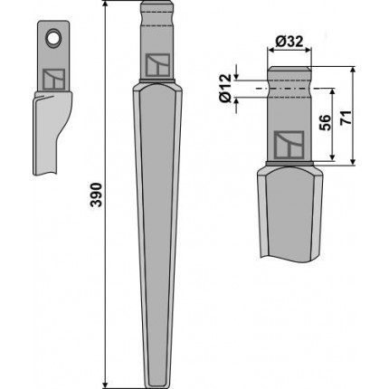 Зуб ротационной бороны