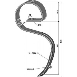 S-образная стойка 45х12