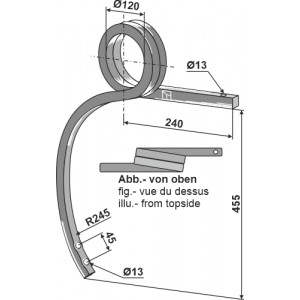 Стойка культиватора правая