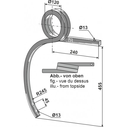 Стойка культиватора правая