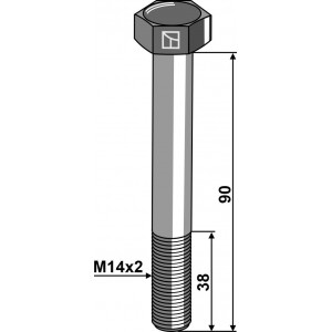 Болт шестигранный М14х90 DIN 931 - 10.9