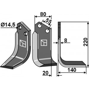 Боковой сошник левый