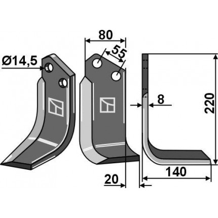 Боковой сошник левый
