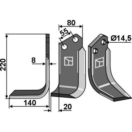 Боковой сошник правый
