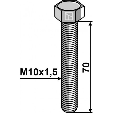 Шестигранный болт M10 без гайки