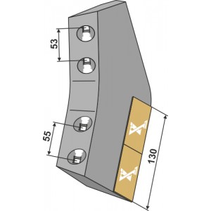 Нож сошника длинный - Widia - правый