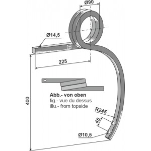 Скрученная стойка тяжелого культиватора, левая