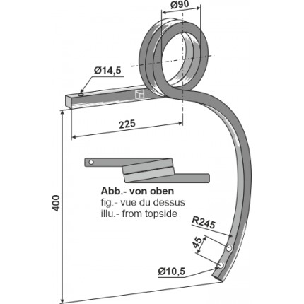 Скрученная стойка тяжелого культиватора, левая