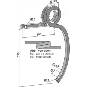 Скрученная стойка тяжелого культиватора левая